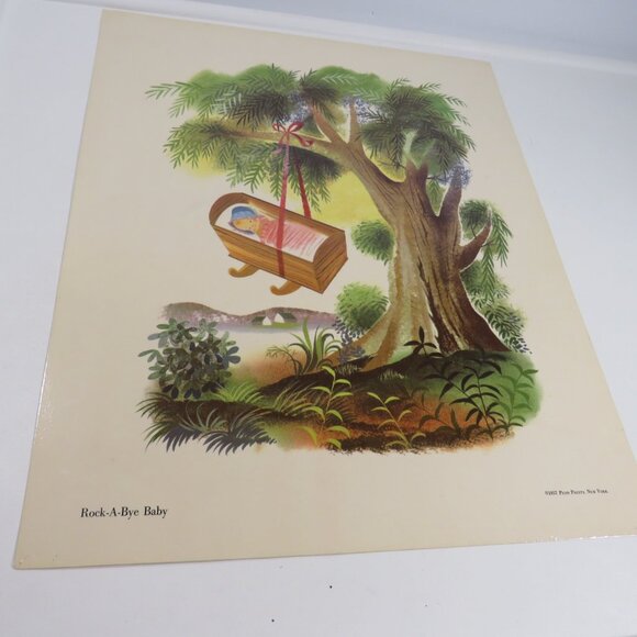 Vintage Nursery Rhyme 1957 pictures (5) LAMINATED 16.5” tall - Picture 9 of 14